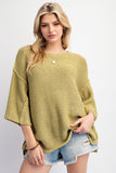 Chunky Oversized Knit Sweater in Green Tea