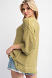 Chunky Oversized Knit Sweater in Green Tea