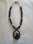 Vintage Crystal Raven Necklace