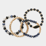 Marquise Natural Stone Beaded Stretch Multi Layered Bracelets