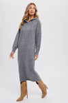 Hoodie Sweater Dress in Charcoal