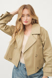 Olive Cropped Trench Jacket