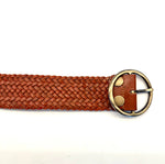 Cognac Leather Braided Belt