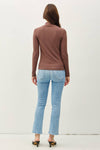 Turtleneck Knit Top in Choco