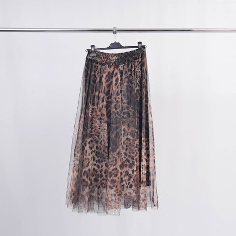 Leopard Print Tulle Skirt