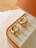 Amélie 18K Gold Non-Tarnish Classic Round Huggie Earring in Yellow Gold