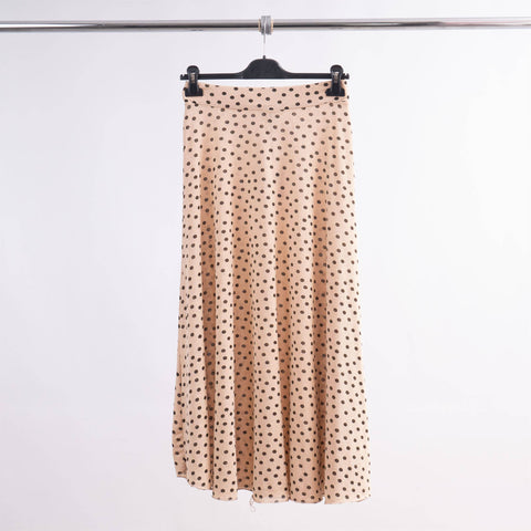 Gold Polka Dot Midi Skirt