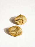 Athens 18K Non-Tarnish Wavy Studs in Yellow Gold