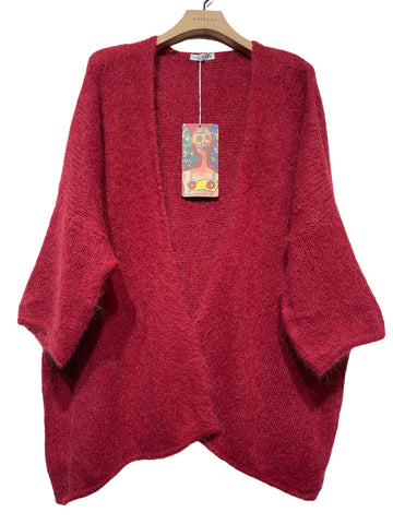 Oversized Cardigan in Burgundy