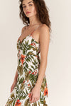 Tropical Print Midi Dress