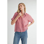 Short Sleeve Collar Shirt in Maroon