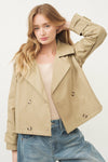 Olive Cropped Trench Jacket