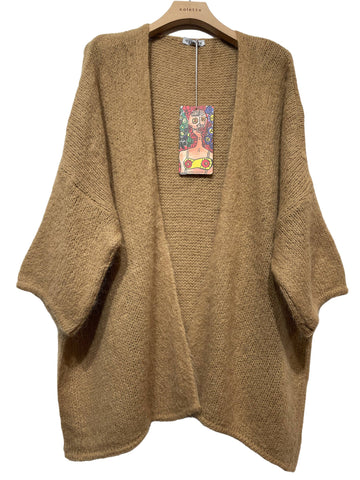 Oversized Cardigan in Camel