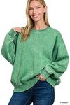 Acid Wash Oversized Fleece Pullover