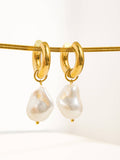 Oceana Gold Statement Large Pearl Earring in Yellow Gold