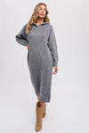 Hoodie Sweater Dress in Charcoal