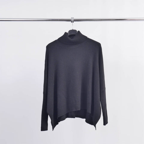 Black Oversized Turtleneck Sweater