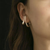 Geometric Fluid Line Ear Cuff