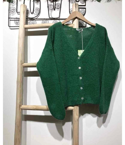 Green Mohair Wool Sweater