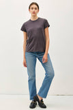 Classic Cut Acid Wash Cotton T-shirt in Charcoal