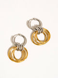 Caster 18K Gold Non-Tarnish Multi-Colored Triple Hoop Earring