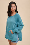 Oversized French Terry Pullover in Seaglass