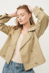 Olive Cropped Trench Jacket